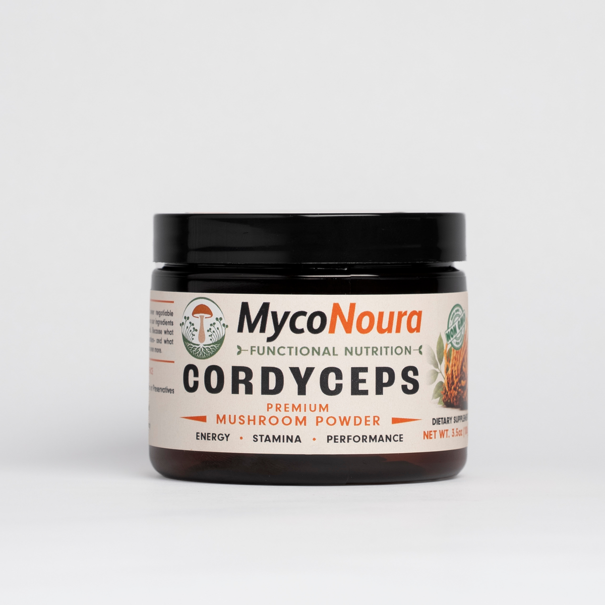 Cordyceps Powder jar, front of label