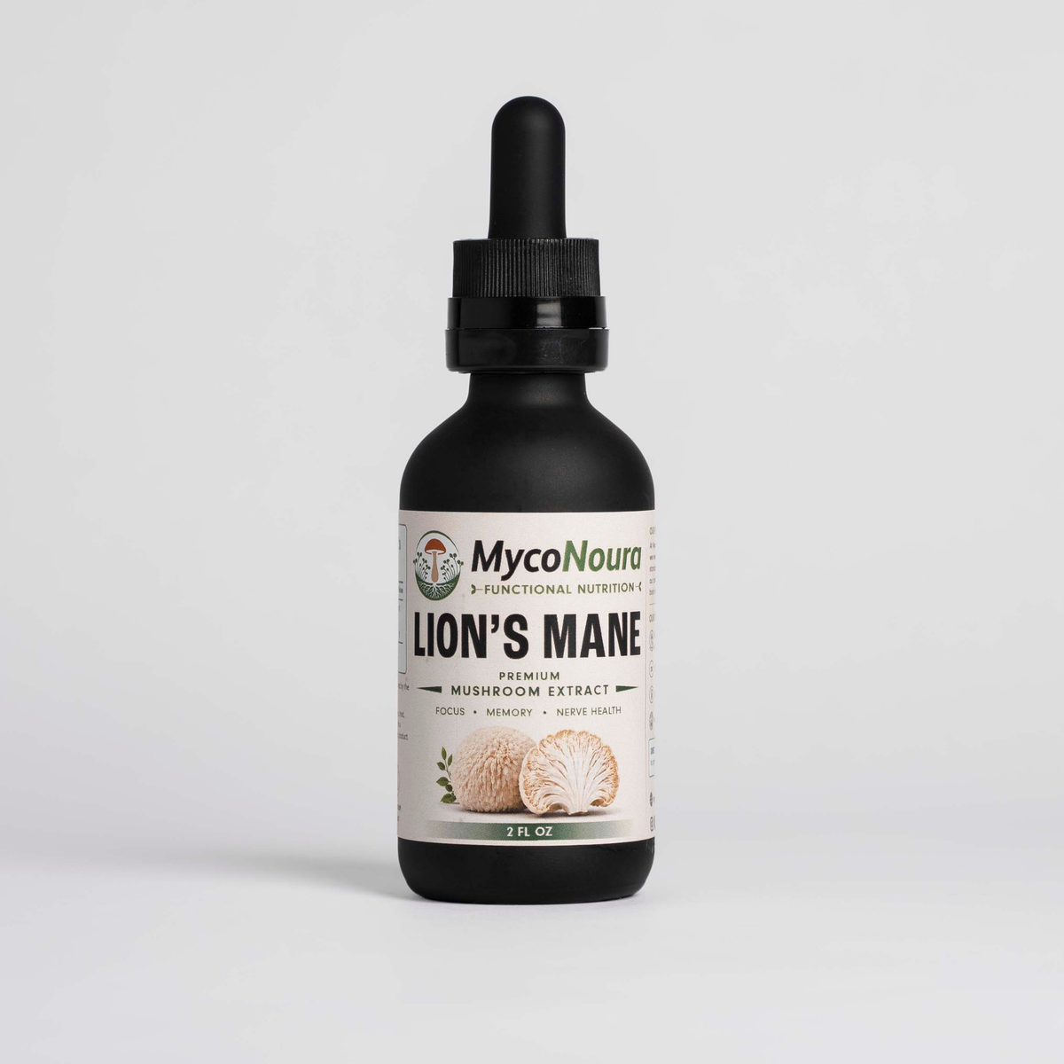 Lion's Mane Tincture bottle, front of label